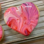 Custom glossed heart shape cookie